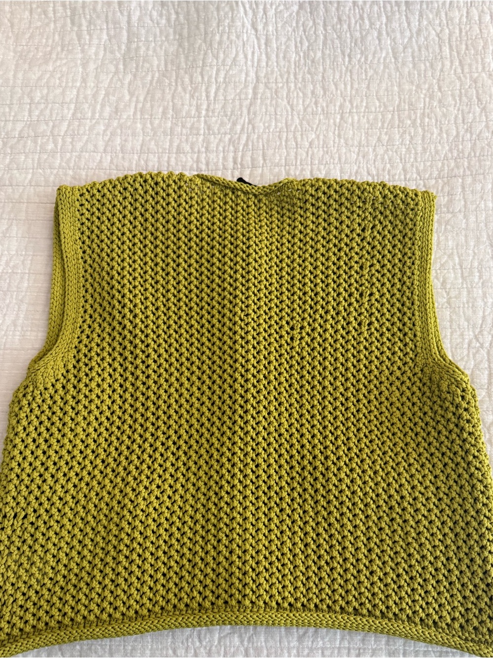 ZARA Chunky Knit Button Vest Cardigan Olive Green Gold Buttons Size M - Picture 6 of 7